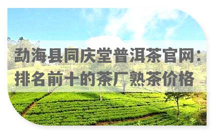 勐海县同庆堂普洱茶官网：排名前十的茶厂熟茶价格