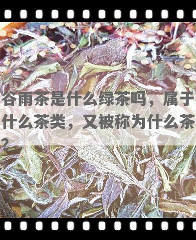 谷雨茶是什么绿茶吗，属于什么茶类，又被称为什么茶？