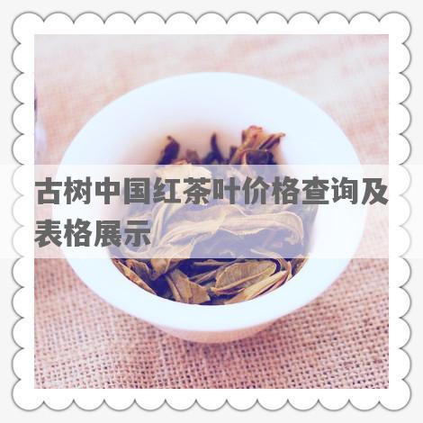 古树中国红茶叶价格查询及表格展示
